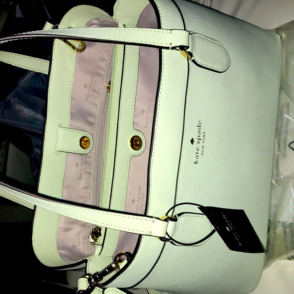 Mint Green Kate Spade Leather two handle /cross body bag! New w tag